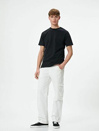 4SAM10081HK Koton Erkek T-shirt SİYAH