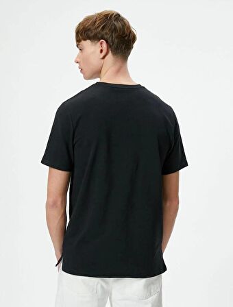 4SAM10081HK Koton Erkek T-shirt SİYAH