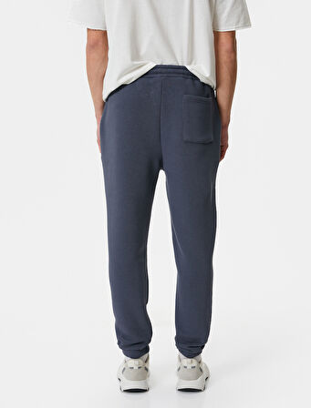 Jogger Eşofman Altı Slogan Baskılı Beli Bağcıklı Cepli