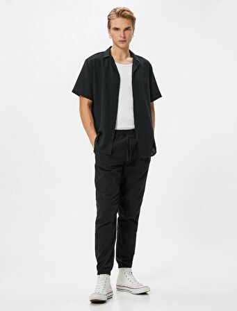 4SAM40013HW Koton Erkek Kanvas Pantolon SİYAH