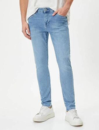 4SAM40014ND Koton Erkek Jean Pantolon AÇIK İNDİGO