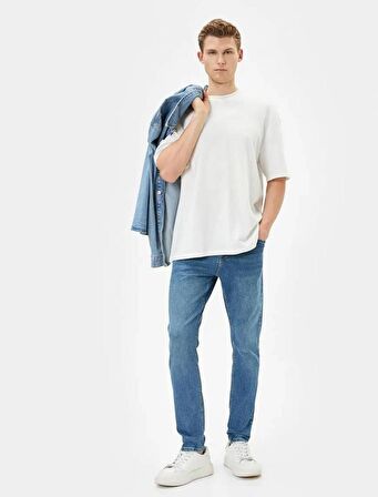 4SAM40019ND Koton Erkek Jean Pantolon PETROL