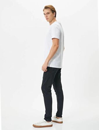 4Sam40021Nd Trousers Koton Erkek Jean Pantolon SİYAH