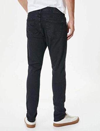 4Sam40021Nd Trousers Koton Erkek Jean Pantolon SİYAH