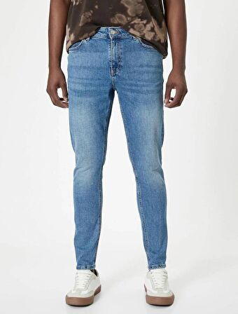 4SAM40059ND Koton Erkek Jean Pantolon ORTA İNDİGO