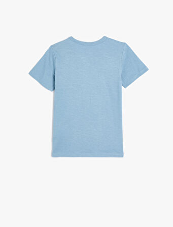 Basic Tişört Yuvarlak Yaka Kısa Kollu Düğmeli Pamuklu