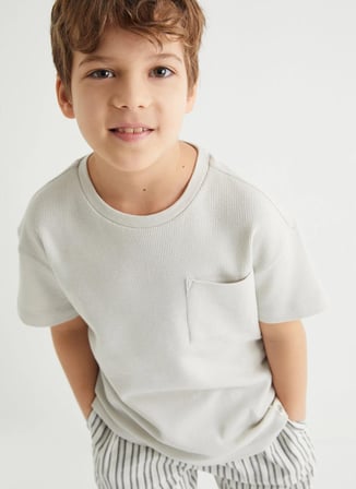 Koton Düz Gri Erkek Çocuk  T-Shirt 4SKB10071TK