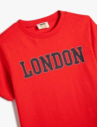 4SKB10108TK Koton Erkek Çocuk T-shirt KIRMIZI