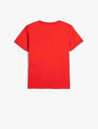 4SKB10108TK Koton Erkek Çocuk T-shirt KIRMIZI