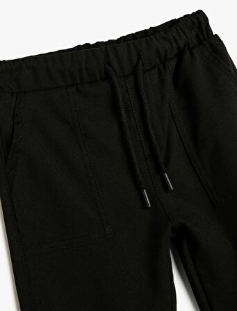 4SKB40007TW Koton Erkek Çocuk Kanvas Pantolon SİYAH