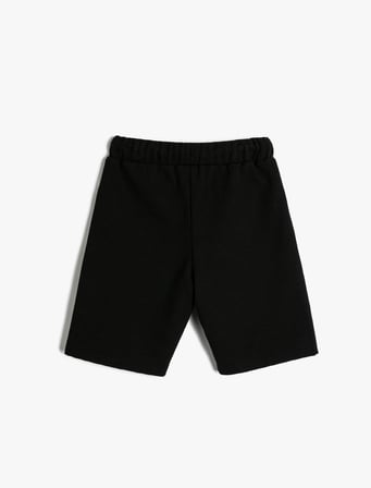 Basic Şort Dokulu Beli Bağlamalı
