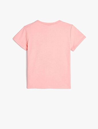 4SKG10116AK Koton Kız Çocuk T-shirt PEMBE