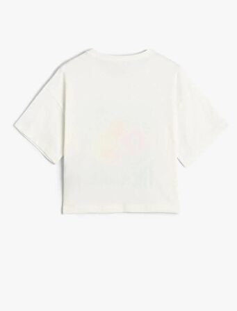 4SKG10139AK Koton Kız Çocuk T-shirt EKRU