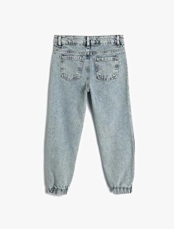 4SKG40004AD Koton Kız Çocuk Jean Pantolon LIGHT INDIGO