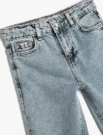 4SKG40004AD Koton Kız Çocuk Jean Pantolon LIGHT INDIGO