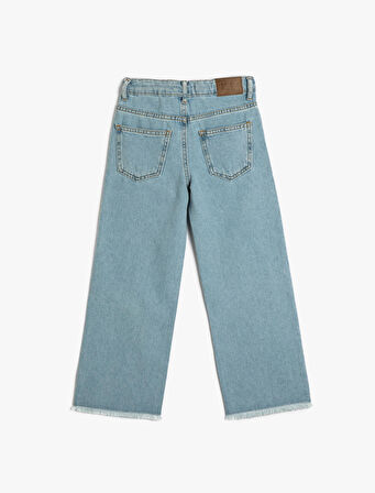 Kot Pantolon Düz Paça Cepli Pamuklu - Boyfriend Jean