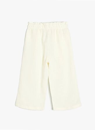 Koton Normal Bel Normal Paça Beyaz Kız Çocuk Chino Pantolon 4SKG40016AW