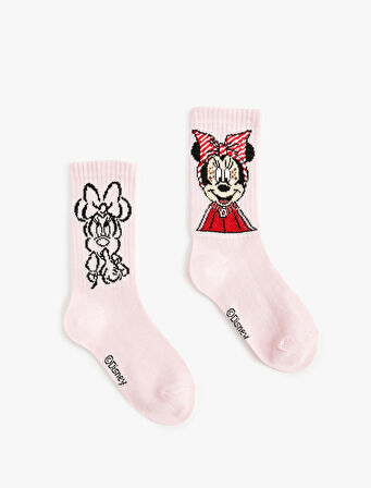 2'li Minnie Mouse Baskılı Çorap Lisanslı
