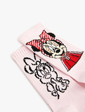 2'li Minnie Mouse Baskılı Çorap Lisanslı