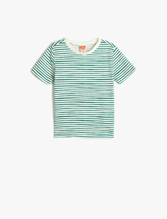 Pamuklu Tişört Kısa Kollu Bisiklet Yaka 