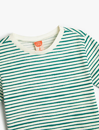 Pamuklu Tişört Kısa Kollu Bisiklet Yaka 