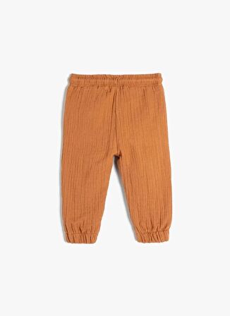 Koton Normal Bel Lastikli Paça Kahve Erkek Chino Pantolon 4SMB40005TW-Y