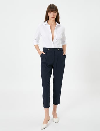 Uzun Kollu Gömlek Slim Fit Fırfır Detaylı Düğmeli