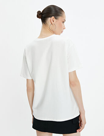 Basic Tişört Pamuklu Kısa Kollu Bisiklet Yaka 