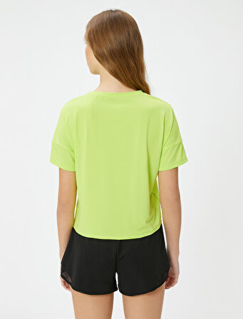 Baskılı Sport Tişört Kısa Kollu Bisiklet Yaka Rahat Kalıp