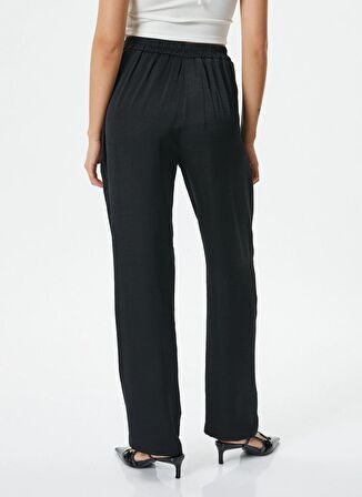 Koton Normal Bel Relaxed Siyah Kadın Chino Pantolon 4SAK40001PW