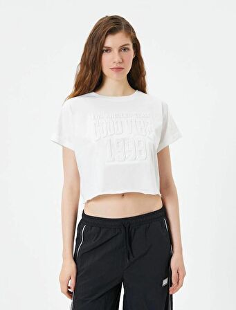 4SAL10032IK Koton Kadın T-shirt EKRU