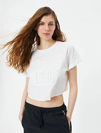 4SAL10032IK Koton Kadın T-shirt EKRU