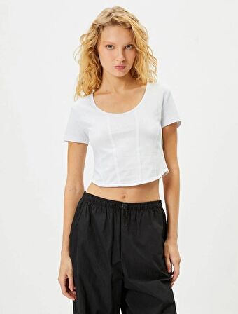 4SAL10048IK Koton Kadın T-shirt EKRU