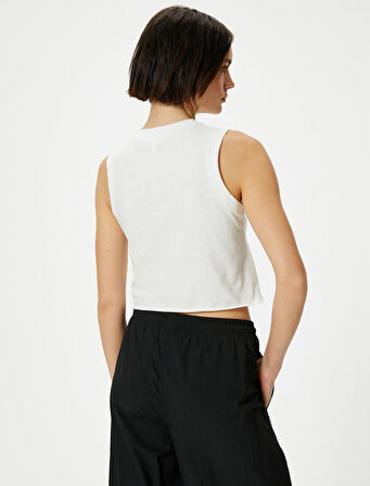 Kolsuz Tişört Bisiklet Yaka Pamuklu