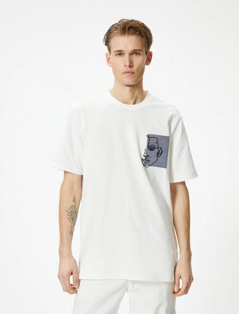 Koton Erkek T-shirt 4SAM10034HK BEYAZ