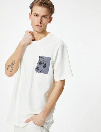 Koton Erkek T-shirt 4SAM10034HK BEYAZ