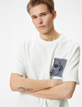 Koton Erkek T-shirt 4SAM10034HK BEYAZ