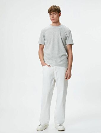 4SAM10065HK Koton Erkek T-shirt GRİ