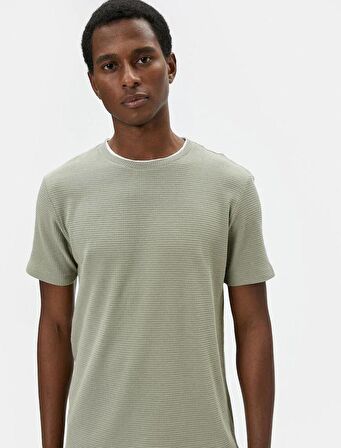 4SAM10065HK Koton Erkek T-shirt HAKİ