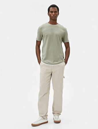 4SAM10065HK Koton Erkek T-shirt HAKİ