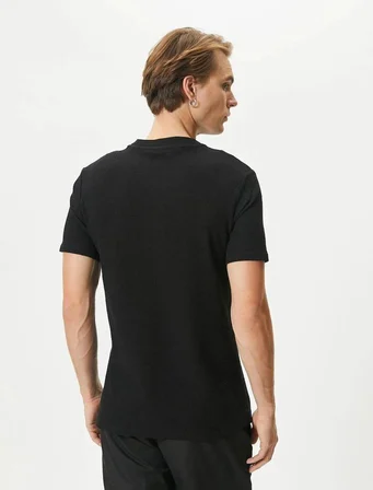 4SAM10067HK Koton Erkek T-shirt SİYAH