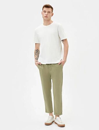 4SAM10076HK Koton Erkek T-shirt BEYAZ