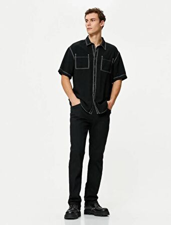 4SAM40045ND Koton Erkek Jean Pantolon SİYAH