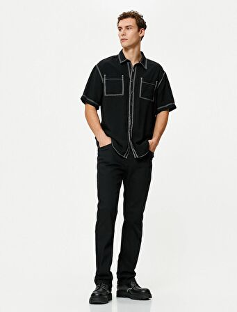 4SAM40045ND Koton Erkek Jean Pantolon SİYAH