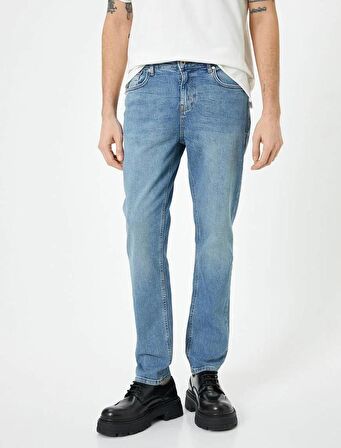 4SAM40061ND Koton BRAD  Erkek Jean Pantolon AÇIK İNDİGO