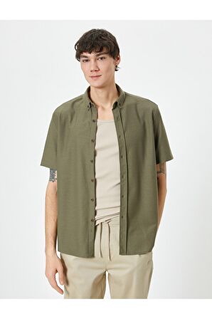 Yazlık Gömlek Kısa Kollu Klasik Yaka Düğmeli