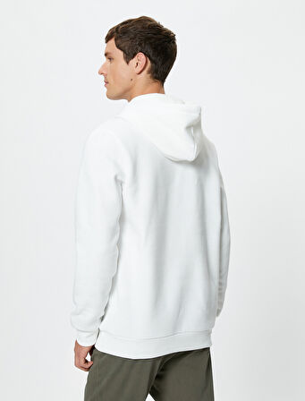 Basic Kapşonlu Sweatshirt Uzun Kollu Ribanalı