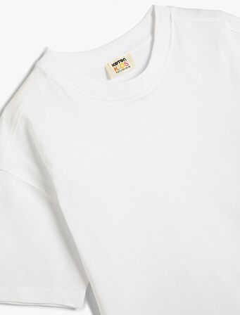 Basic Tişört Kısa Kollu Bisiklet Yaka Pamuklu