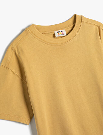 Basic Tişört Kısa Kollu Bisiklet Yaka Pamuklu