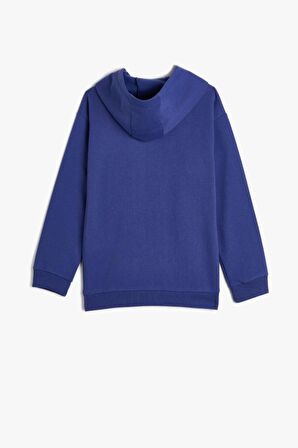 Koton Erkek Çocuk Kapşonlu Sweatshirt Uzun Kollu Tropik Baskılı Şardonlu